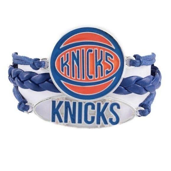 NY Knicks NBA Tri Braid White Blue Pendant Bracelet New - Picture 1 of 5
